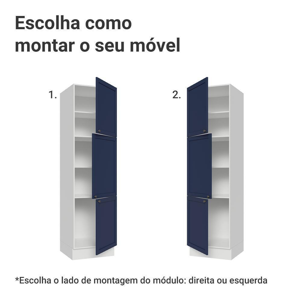 Paneleiro 60 Cm 3 Portas Vik Madesa Branco/azul - 4