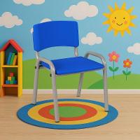 Kit 10 Cadeiras Infantil Iso, Escola, Base Cinza- Azul - 2