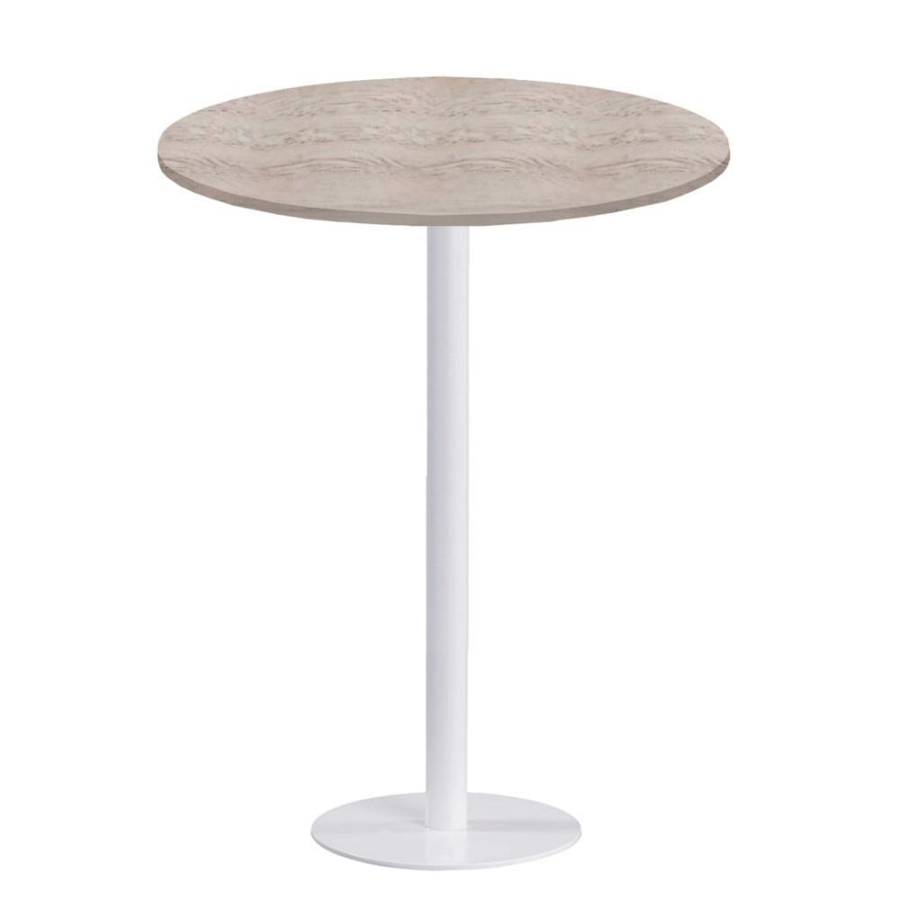 Mesa Pisa Beta Bistrô Fratini 107,50cm (a) Disco Redondo Branco Tampo Mdp Redondo Castanheira 80cm - 1
