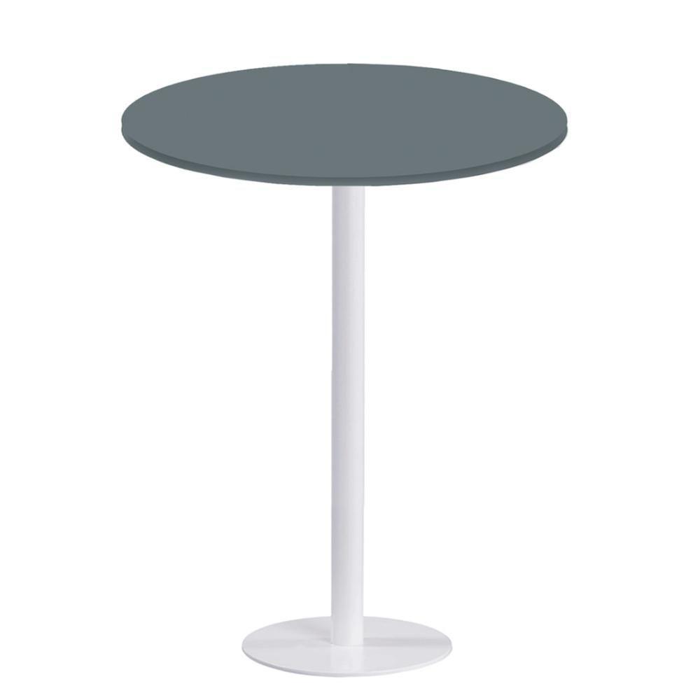 Mesa Pisa Beta Bistrô Fratini 107,50cm (a) Disco Redondo Branco Tampo Mdp Redondo Grafito 80cm (l) - 1