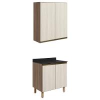 Armario Aereo Balcao 2 Portas 80cm Mdf Kali Nicioli Carvalho Toq Bianco Toq - 1