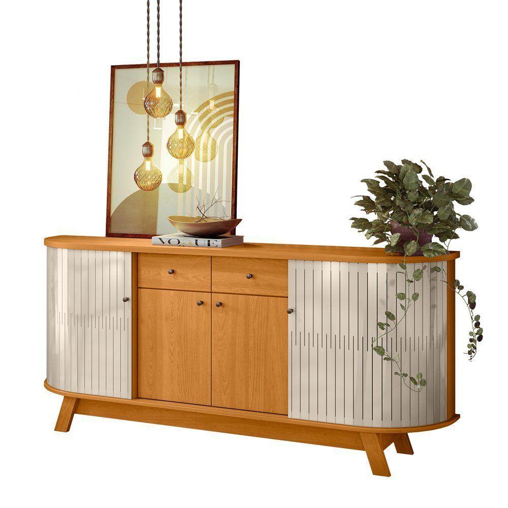 Buffet Aparador Para Sala Mônaco - 7 Decor Cinamomo E Off White - 1