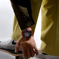 Relógio Masculino De Quartzo Esportivo Pulseira De Silicone Impermeavel Vermelho - 4