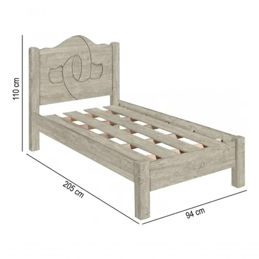 Cama Solteiro Siena 100% Mdf Com Sarrafo Em Madeira Carmolar Artico - 2