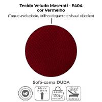Sofa Cama 2 Lugares 185 Cm Duda Veludo Maserati Milani Store Vermelho - 8