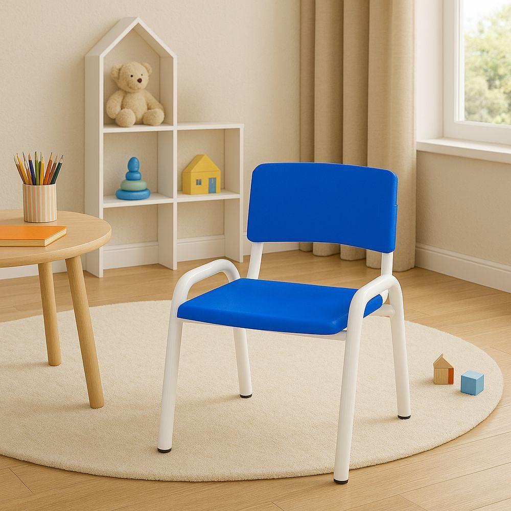Kit 11 Cadeiras Infantil Iso Escola Base Branco Azul - 2