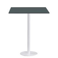 Mesa Pisa Beta Bistrô Fratini 107,50cm (a) Disco Redondo Branco Tampo Mdp Quadrado Noce Nat 80cm (l) - 1