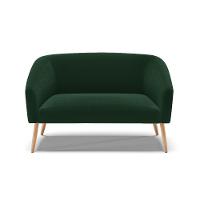 Sofá 2 Lugares Namoradeira Pé Palito Natural Stella Bouclê Verde D03 - D'rossi - 3