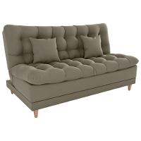 Sofa Cama 2 Lugares 185 Cm Duda Veludo Maserati Milani Store Marrom Claro - 1