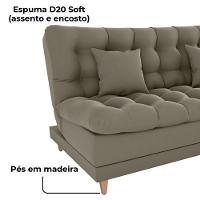 Sofa Cama 2 Lugares 185 Cm Duda Veludo Maserati Milani Store Marrom Claro - 6