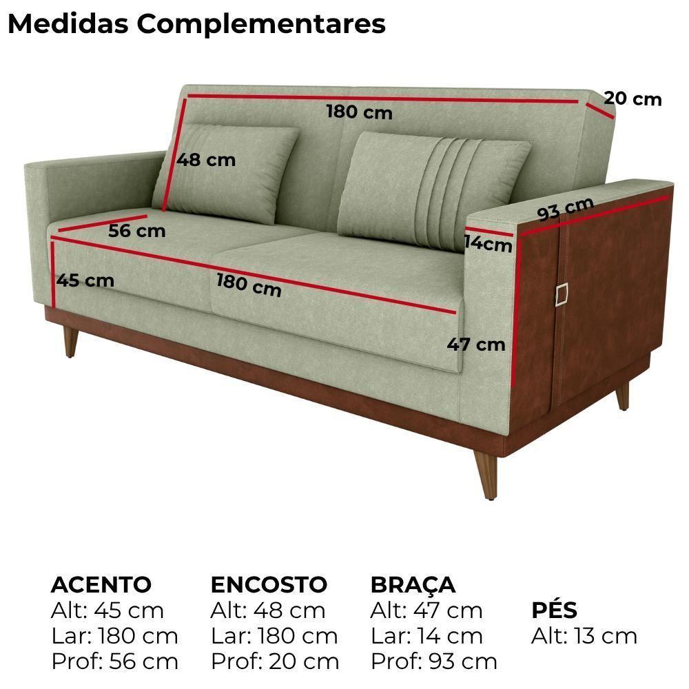 Sofa Cama 2 Lugares 203 Cm Esther Boucle Corino Whisk Milani Store Oliva - 4
