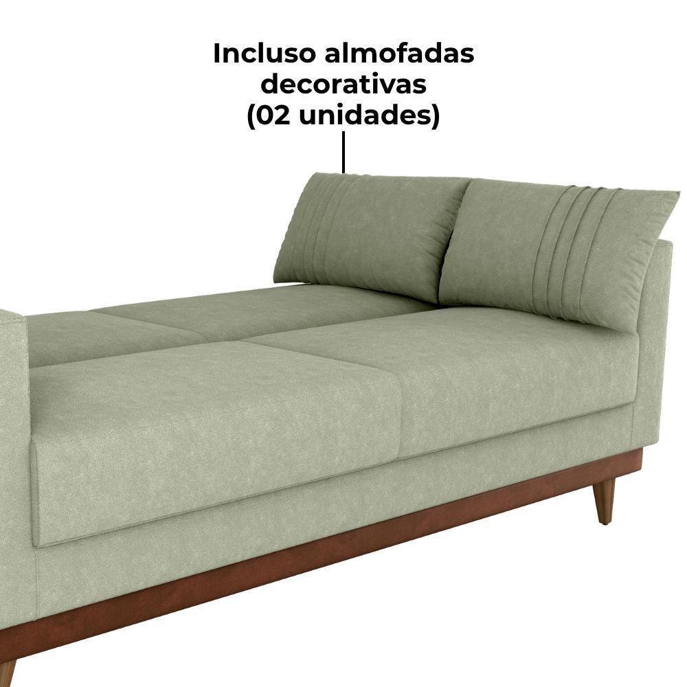 Sofa Cama 2 Lugares 203 Cm Esther Boucle Corino Whisk Milani Store Oliva - 7