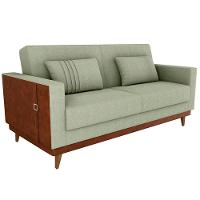 Sofa Cama 2 Lugares 203 Cm Esther Boucle Corino Whisk Milani Store Oliva - 1