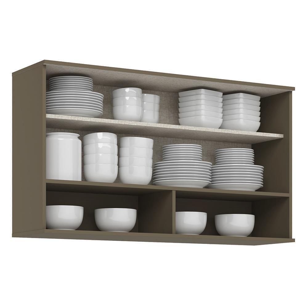 Armário Aéreo Connect 1 Porta Basculante Ripado Duna/cristal - Móveis Henn Duna/cristal - 3