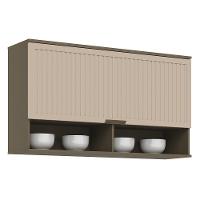 Armário Aéreo Connect 1 Porta Basculante Ripado Duna/cristal - Móveis Henn Duna/cristal - 1