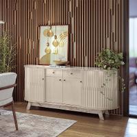 Buffet Aparador Para Sala Mônaco - 7 Decor Calacata E Off White - 2