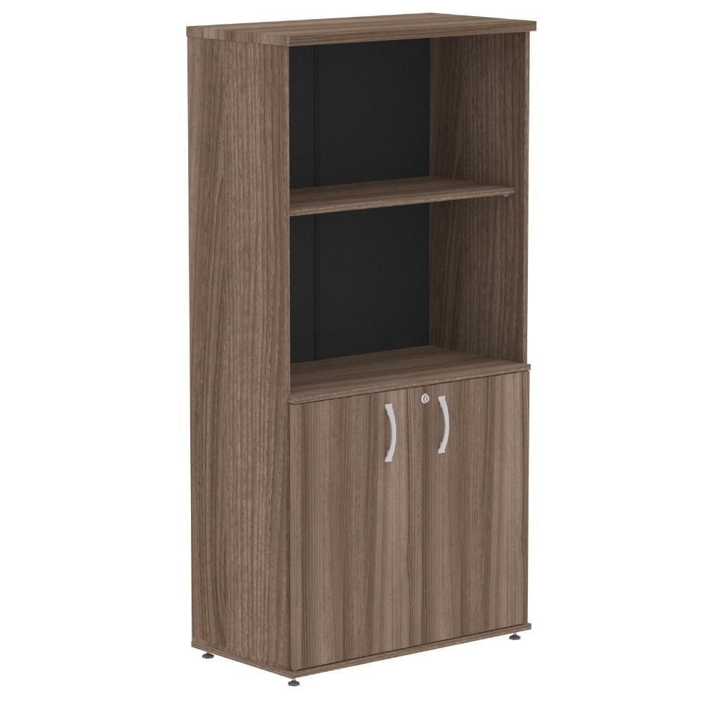 Armário Misto P25 Pandin 80 Cm (largura) Em Mdp Cor Walnut Com 2 Portas E 3 Prateleiras - 1