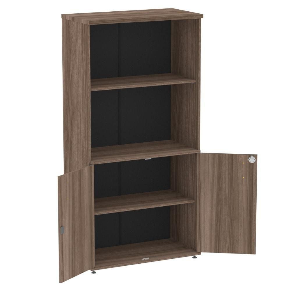 Armário Misto P25 Pandin 80 Cm (largura) Em Mdp Cor Walnut Com 2 Portas E 3 Prateleiras - 7