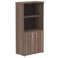 Armário Misto P25 Pandin 80 Cm (largura) Em Mdp Cor Walnut Com 2 Portas E 3 Prateleiras - 1