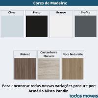Armário Misto P25 Pandin 80 Cm (largura) Em Mdp Cor Walnut Com 2 Portas E 3 Prateleiras