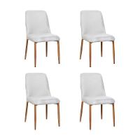 Kit 4 Cadeiras De Jantar Montana Estrutura Aço Carbono Laminado Natural Com Estofado Linho Cru - 1