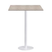 Mesa Pisa Beta Bistrô Fratini 107,50cm (a) Disco Redondo Branco Tampo Mdp Quadrado Castanheira 80cm - 1