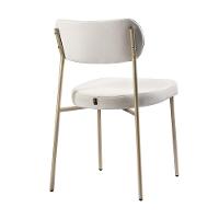 Conjunto 2 Cadeiras Lavínia Linho Bege/aço Champanhe - Salaone Linho Bege/aço Champanhe - 3