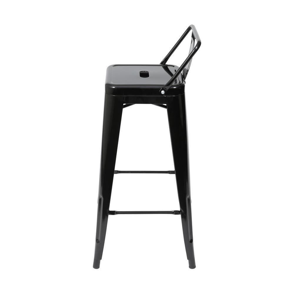 Banqueta Tolix Com Encosto Baixo - Preta - 2