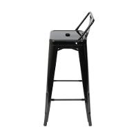 Banqueta Tolix Com Encosto Baixo - Preta - 2