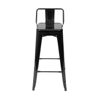 Banqueta Tolix Com Encosto Baixo - Preta - 3