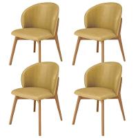 Kit 04 Cadeiras De Jantar E Estar Living Estofada Mia L02 Couríssimo Fendi - Lyam Decor - 1