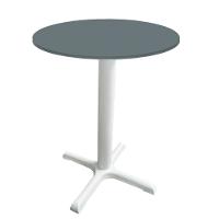 Mesa ômega Ferro Branco 74 Cm (alt) Base Em X Tampo Mdp Redondo Grafito 80 Cm (larg) X 2,50 Cm (alt) - 2