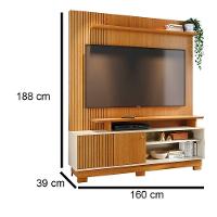 Combo Home Com Pés + Painel Para Tv 60 Polegadas Ares - 7 Decor Cinamomo E Off White - 3