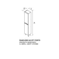Paneleiro 2 Portas Em Mdf New Porto - Itatiaia Freijó/grafite - 3