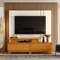 Combo Home Com Pés + Painel Para Tv 60 Polegadas New Apolo - 7 Decor Cinamomo E Off White - 2