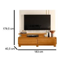 Combo Home Com Pés + Painel Para Tv 60 Polegadas New Apolo - 7 Decor Cinamomo E Off White - 3
