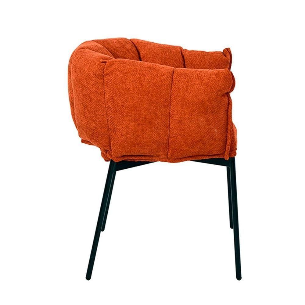 Kit 2 Cadeiras Joy Rivatti 63 Cm (largura) Estofado Em Tecido Terracota E Base Em Aço Preto - 4