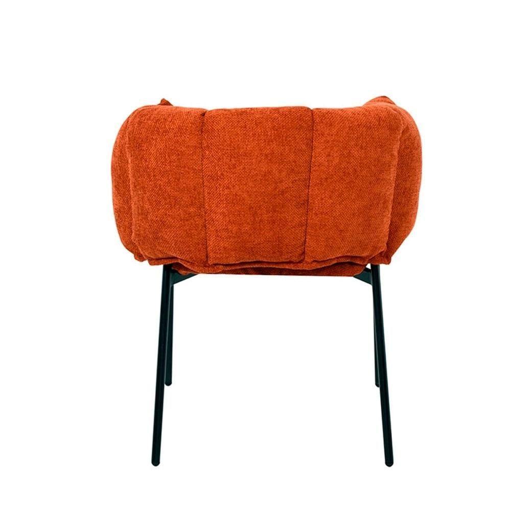 Kit 2 Cadeiras Joy Rivatti 63 Cm (largura) Estofado Em Tecido Terracota E Base Em Aço Preto - 5