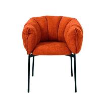 Kit 2 Cadeiras Joy Rivatti 63 Cm (largura) Estofado Em Tecido Terracota E Base Em Aço Preto - 3