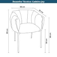 Kit 2 Cadeiras Joy Rivatti 63 Cm (largura) Estofado Em Tecido Terracota E Base Em Aço Preto - 8