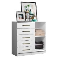 Cômoda Sapateira Milão 2014145 E Armário Multiuso 2000191 Branco Brilho - Aramóveis - 3