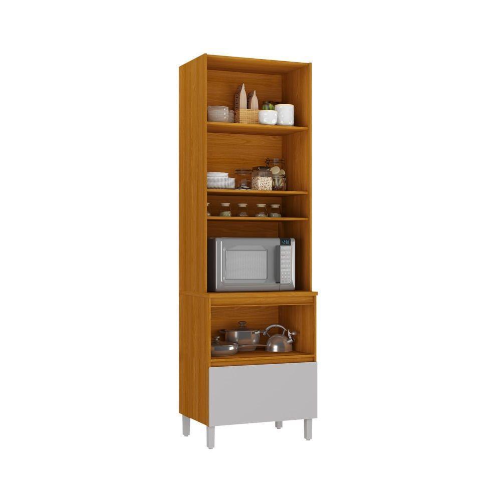 Paneleiro 3 Portas 1 Gaveta Nicho Forno 100% Mdf Lumina - Itatiaia Cinamomo/fendi - 3