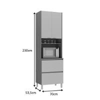 Paneleiro 3 Portas 1 Gaveta Nicho Forno 100% Mdf Lumina - Itatiaia Cinamomo/fendi - 2