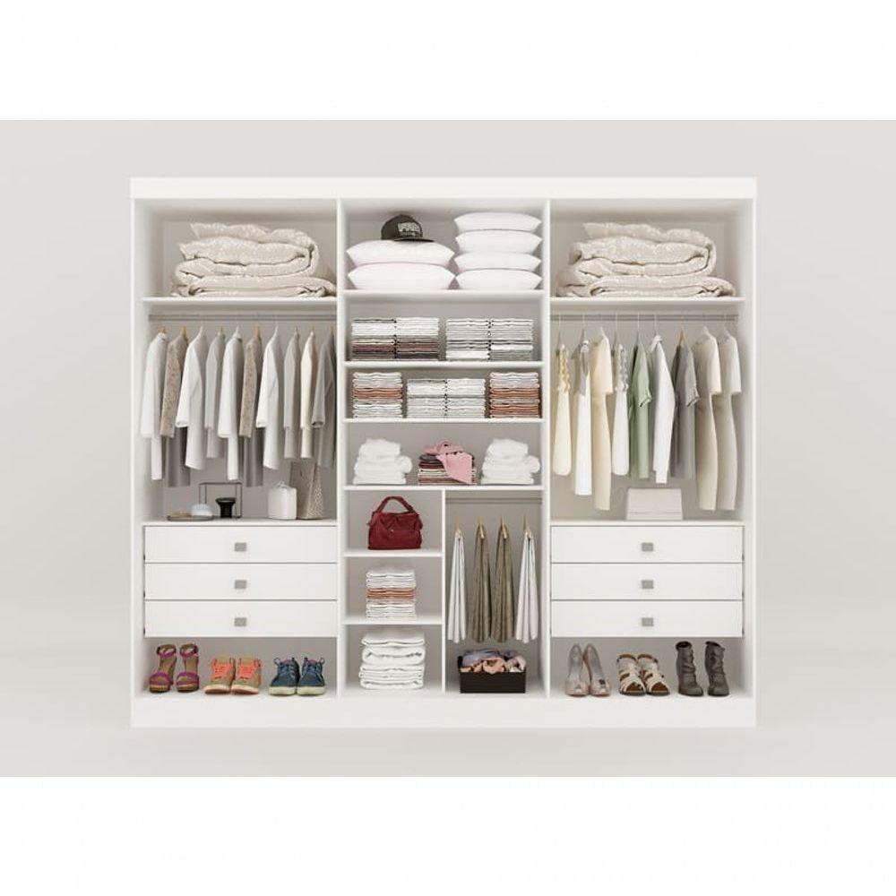Guarda Roupa Casal 6 Portas 6 Gavetas - Da Vinci Plus Ripado-branco - Móveis D'doro - 2