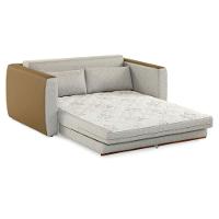 Sofá-cama 2 Lugares Mh-1609 Herval 158 Cm (largura) Colchão Casal Linho Bege Laterais Marrom A - 2