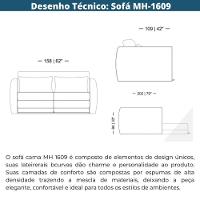 Sofá-cama 2 Lugares Mh-1609 Herval 158 Cm (largura) Colchão Casal Linho Bege Laterais Marrom A - 7