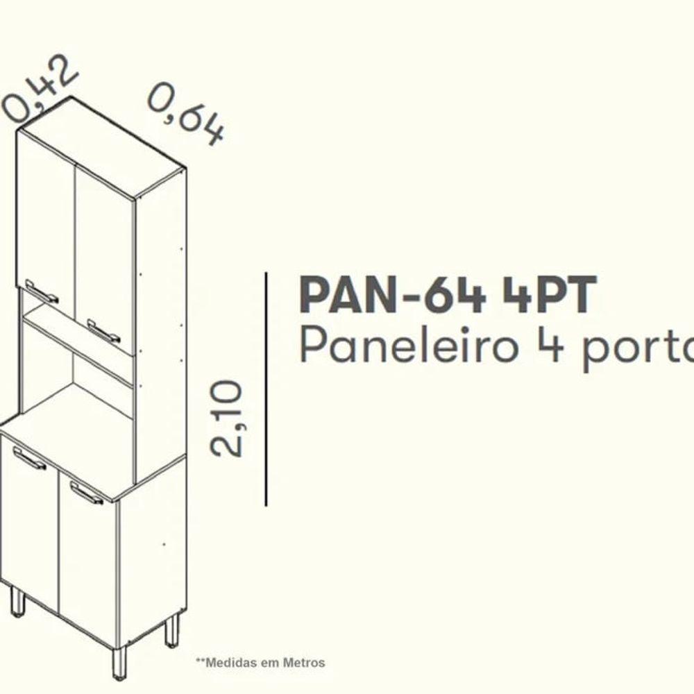 Paneleiro Vegas 4 Portas E Nicho Para Forno - Itatiaia Cinamomo/off White - 3