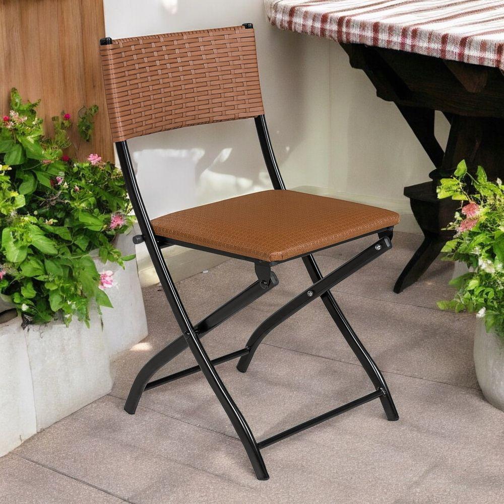 Kit 3 Cadeiras Dobravel Caramelo- Bar, Restaurante Aço Junco - 2