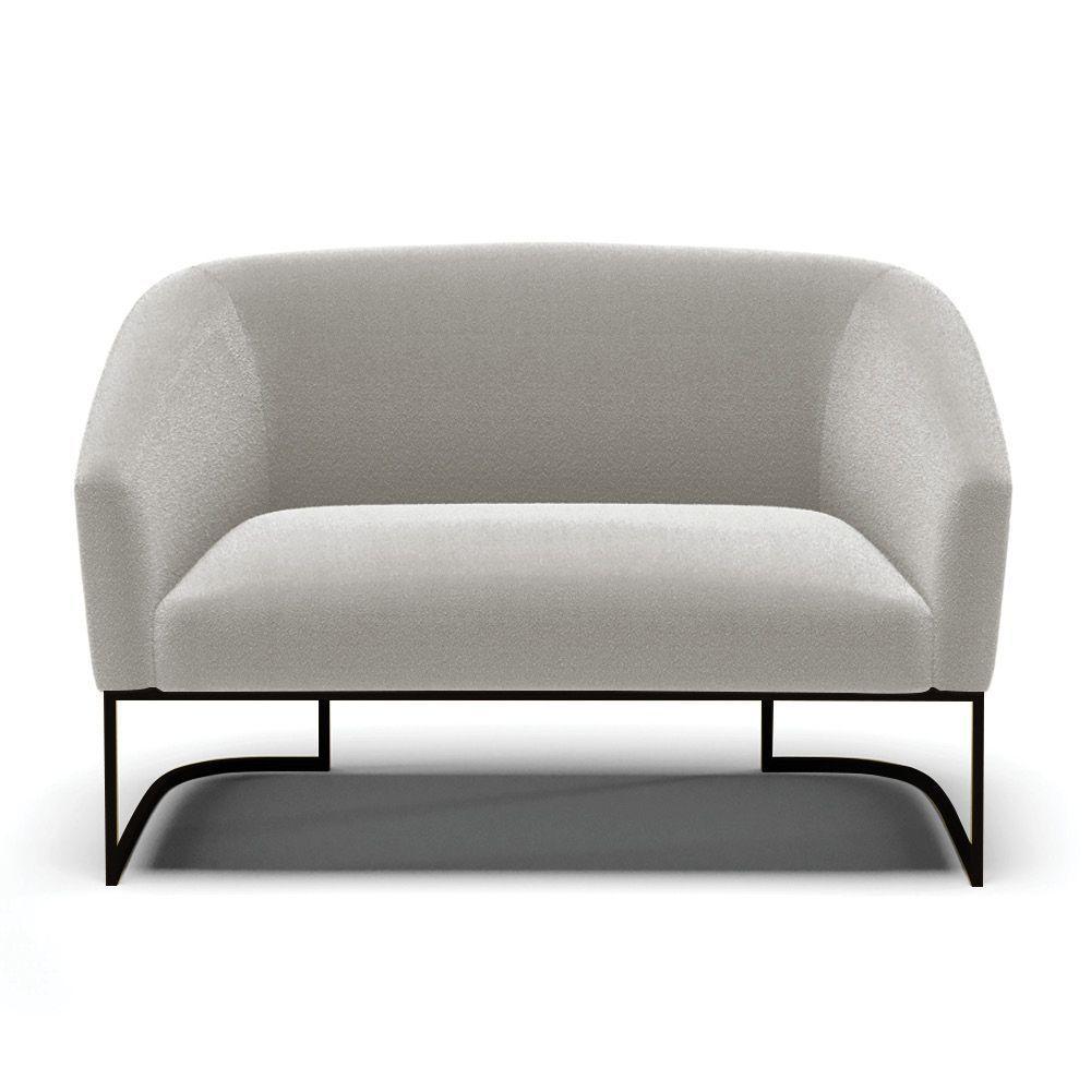 Sofá 2 Lugares Namoradeira Industrial Preto Stella Bouclê D03 - D'rossi Cinza - 3
