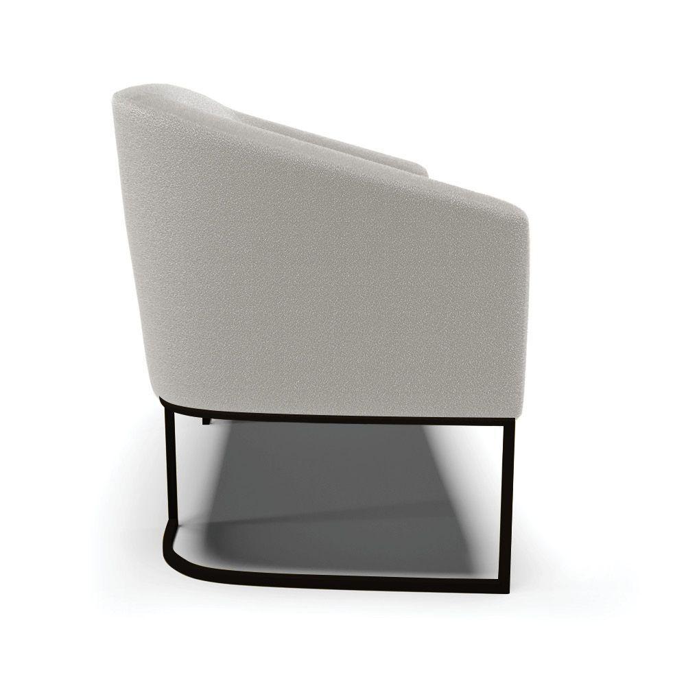 Sofá 2 Lugares Namoradeira Industrial Preto Stella Bouclê D03 - D'rossi Cinza - 6